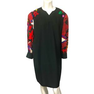 Vtg 90s Anne Crimmins for Umi Collection Silk Dress 16